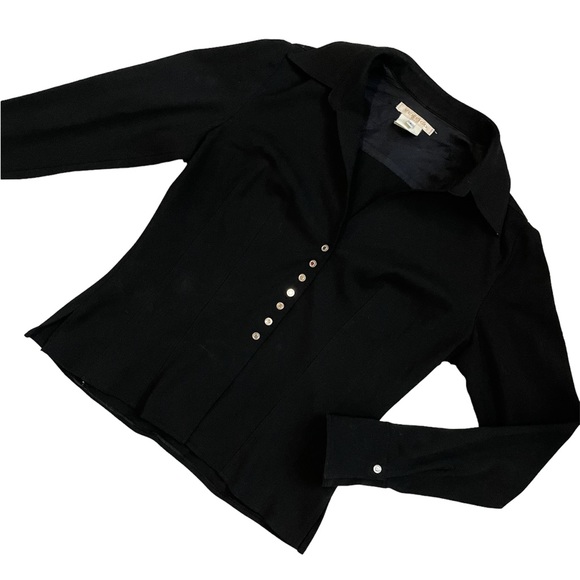 Vintage Vertigo Paris black snap button down top - Picture 16 of 16